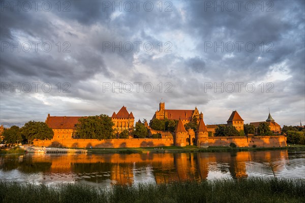 Unesco world heritage sight Malbork castle at sunset