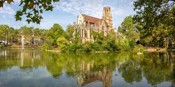 Johanneskirche Church at Feuersee Panorama in Stuttgart
