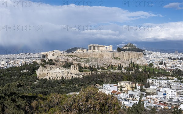 View from Philopappos Hill over the city