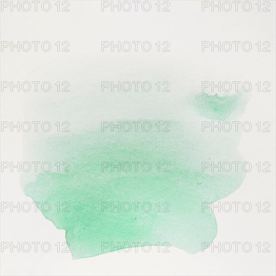 Green water color brush stroke white background