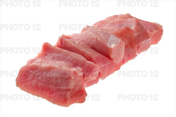 Raw fresh pork chops isolated on white