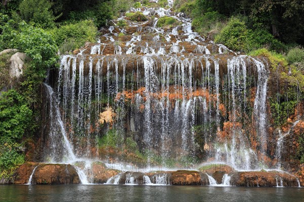 The water cascade in the castle park