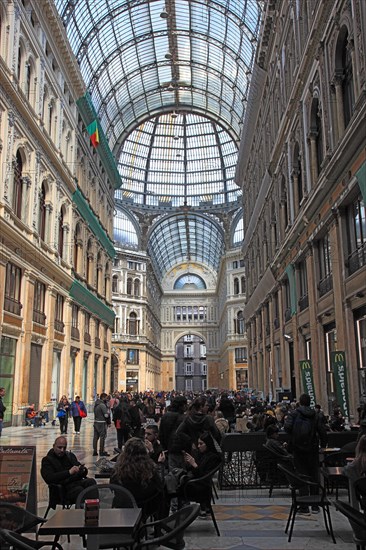 Galleria Umberto I. Shopping arcade covered by a large glass dome