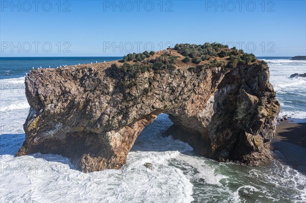 Aerial of a Rock arch