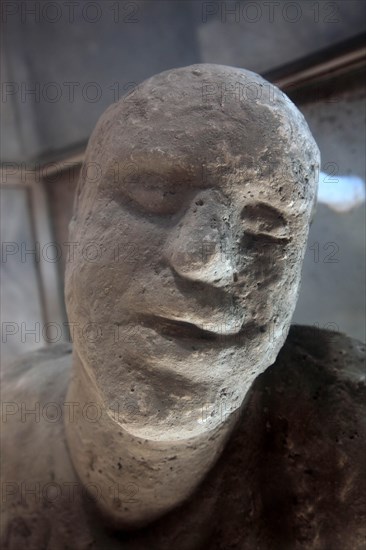 Plaster cast of a victim