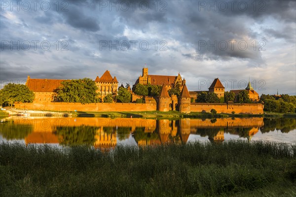 Unesco world heritage sight Malbork castle at sunset