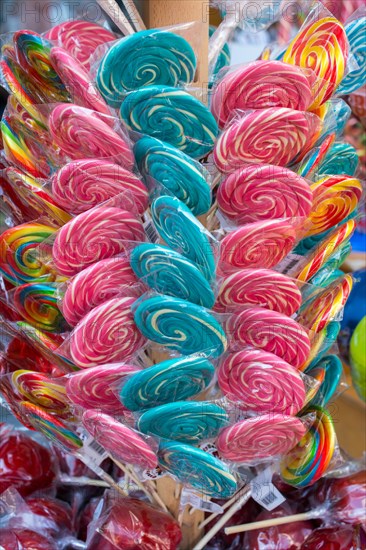 Delicious colorful swirl candy and sweets for kids