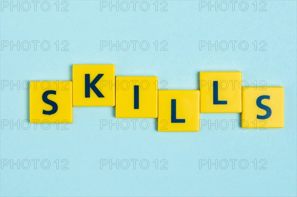 Skills word scrabble tiles