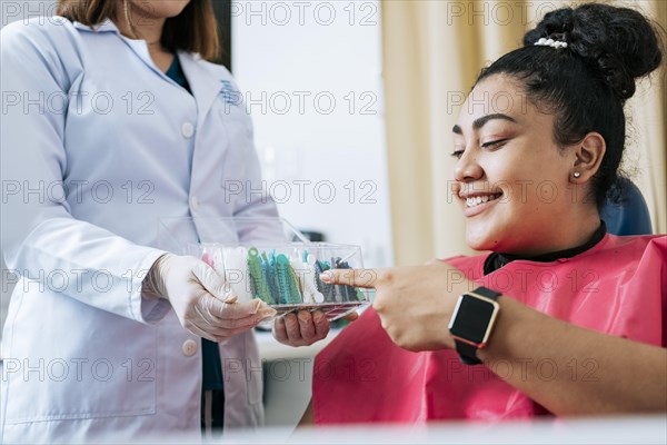Dental patient choosing dental braces