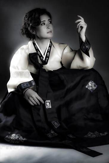Woman in Korean traditional costume