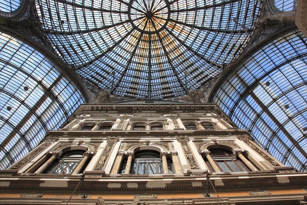 Galleria Umberto I. Shopping arcade covered by a large glass dome