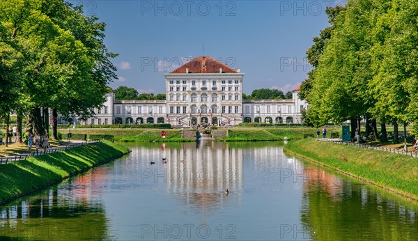 Palace Garden Canal with the City Side of Nymphenburg Palace