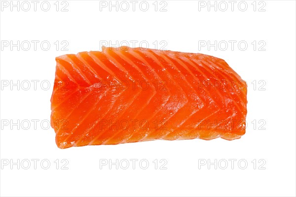 Top view of slice of salmon fillet