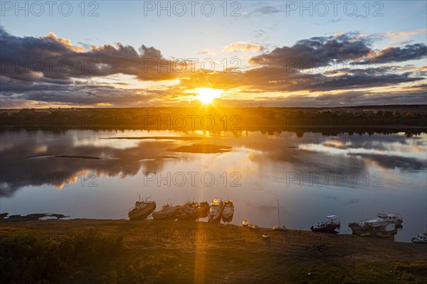 Sunset over Tom river