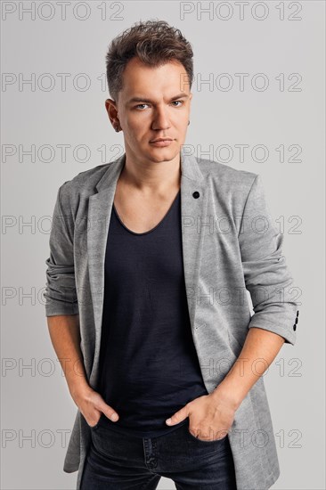 Portrait of a handsome man wearing wool jacket