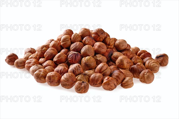 Heap of hazelnut isolated on white