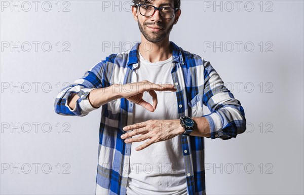 People speaking in sign language. Manual gestures of people with hearing problems. Person speaking in sign language. Deaf and dumb people speaking in sign language