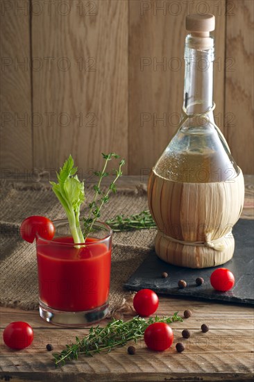 Alcoholic cocktail Bloody Mary. Tomato juice