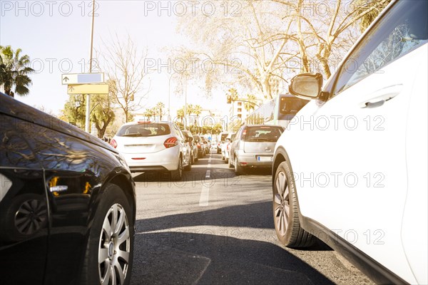 Cars highway traffic jam