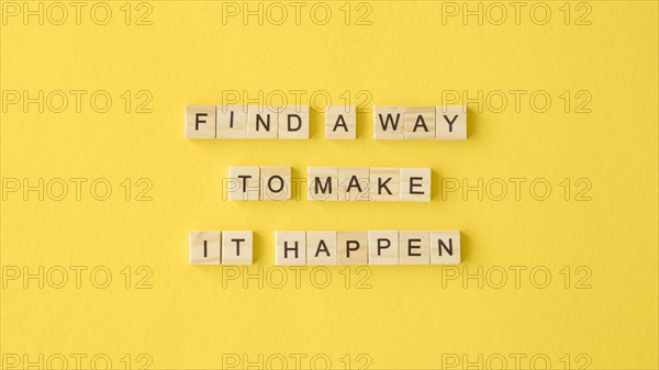 Motivational text yellow background