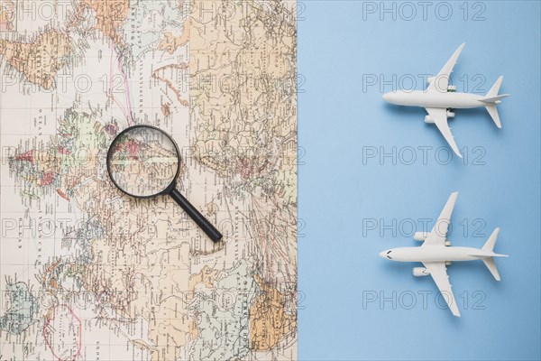 Travel concept with map plane. Resolution and high quality beautiful photo