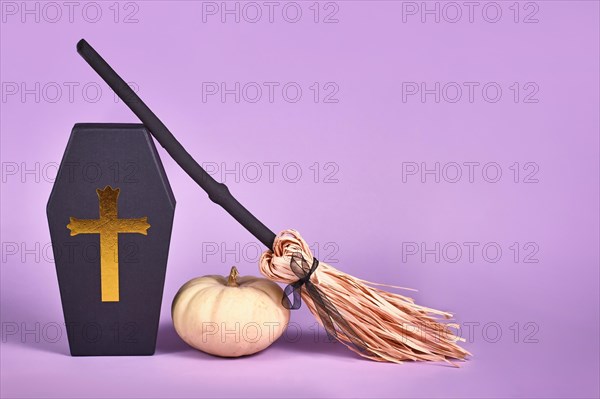 Halloween arrangement with coffin gift box