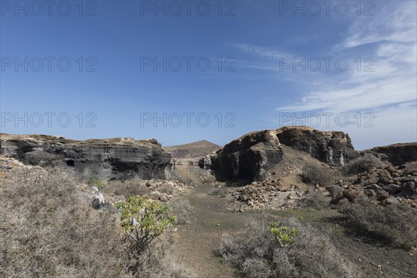 Rocky landscape around the volcano Montana de Guenia