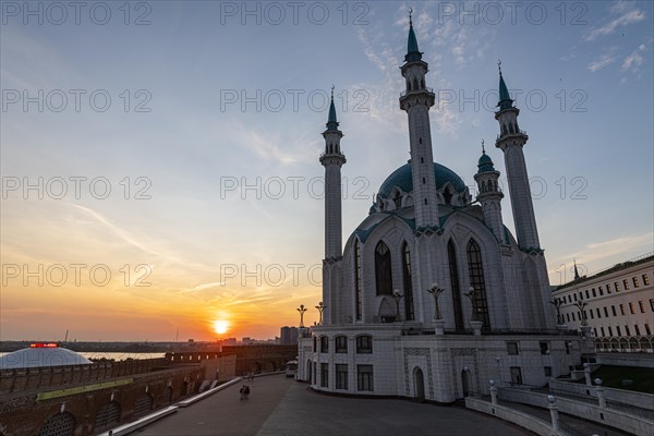 Kul Sharif Mosque in the Kremlin at sunset