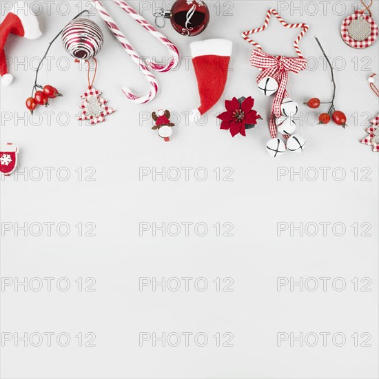 Christmas toys with candy canes table