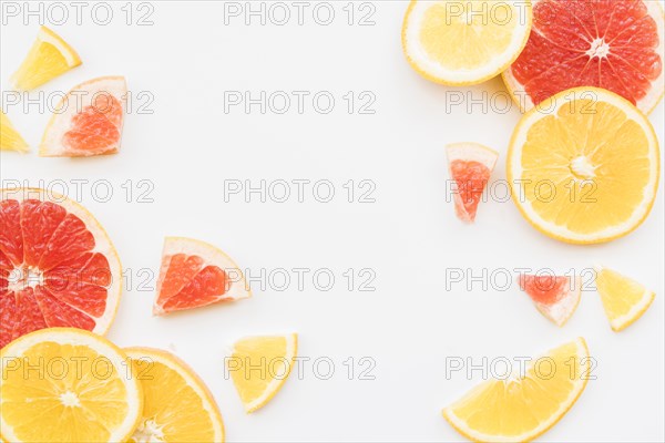 Slices colorful citrus fruits. Resolution and high quality beautiful photo