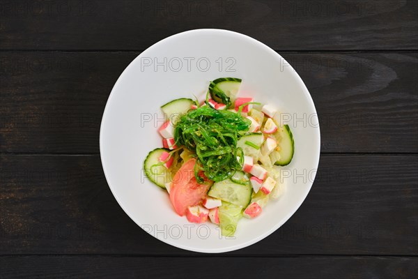 Salad with crab meat