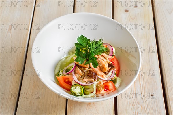 Salad with salmon