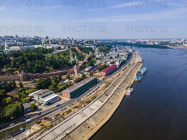 Aerial of the kremlin and the Volga