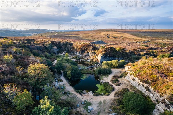 Haytor Quarry from a drone