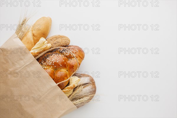 Paper bag with variety bread