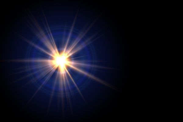 Abstract sun burst with digital lens flare background