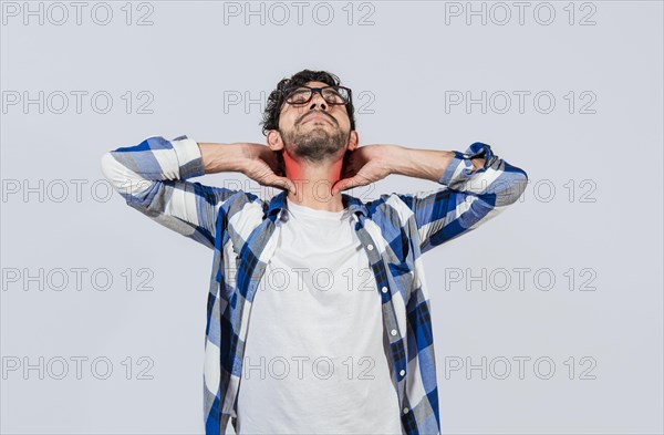 Young man with shoulder and neck problems