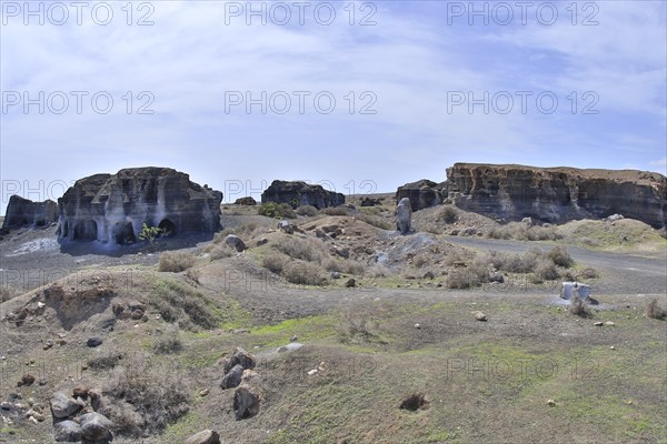 Rocky landscape around the volcano Montana de Guenia