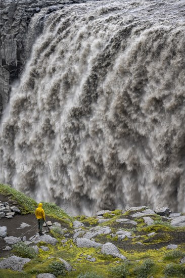 Tourist standing at a canyon