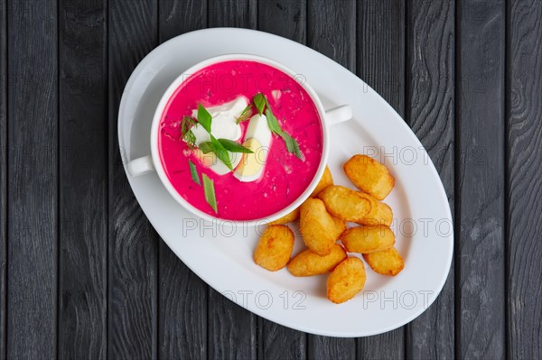 Traditional belorussian chiller soup