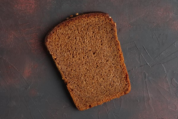 Top view of piece of broun bread