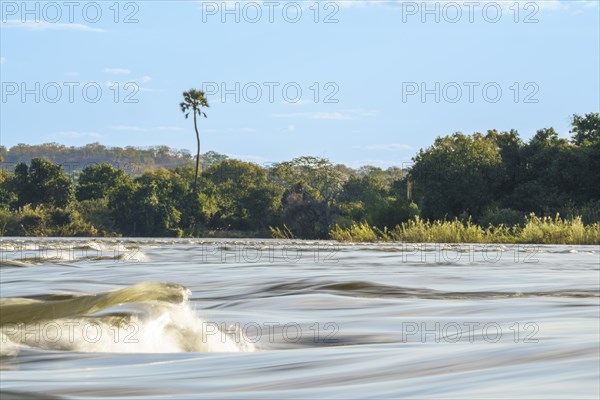 Scenery of rapids of the Zambezi river