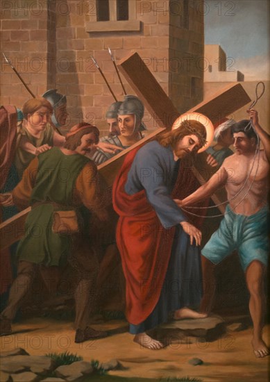 Station of the Cross by an unknown artist. 5 Station