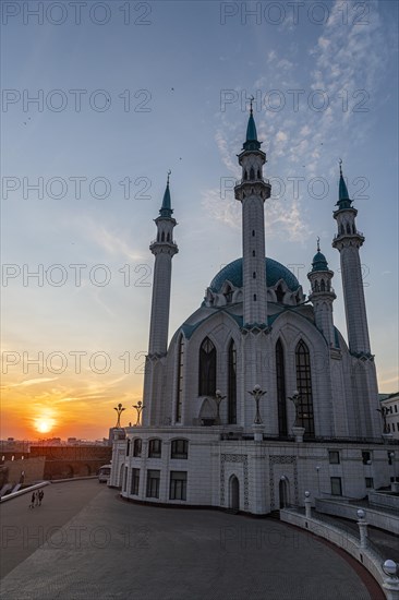 Kul Sharif Mosque in the Kremlin at sunset