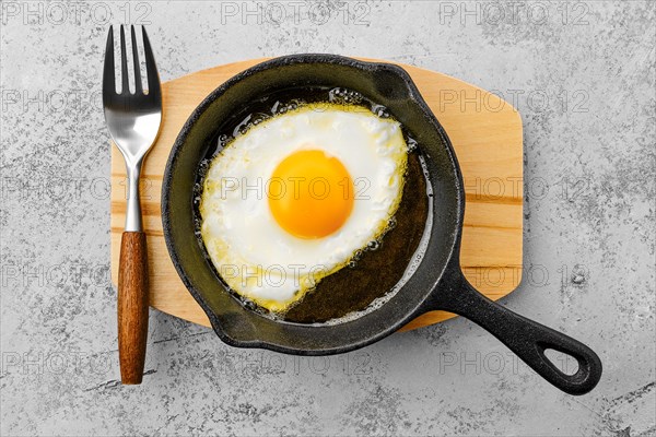 Fried egg in a frying pan