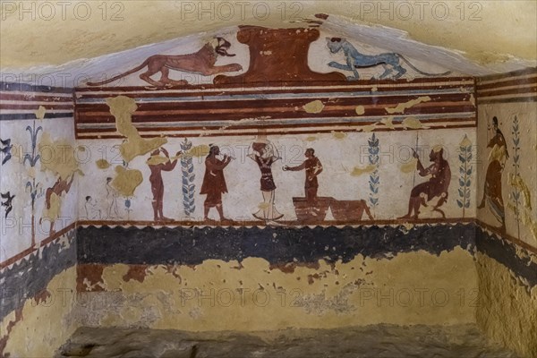Beautiful wall paintings in the Necropolis of Tarchuna