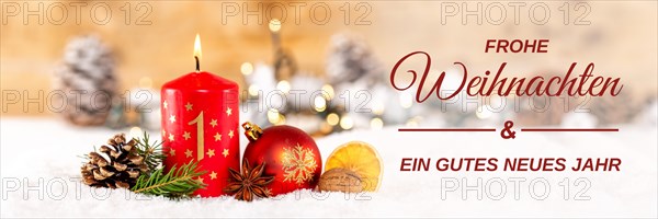 First 1st Advent Card Christmas Card with Candle Christmas Banner Panorama Decoration Christmas Decoration Advent in Stuttgart