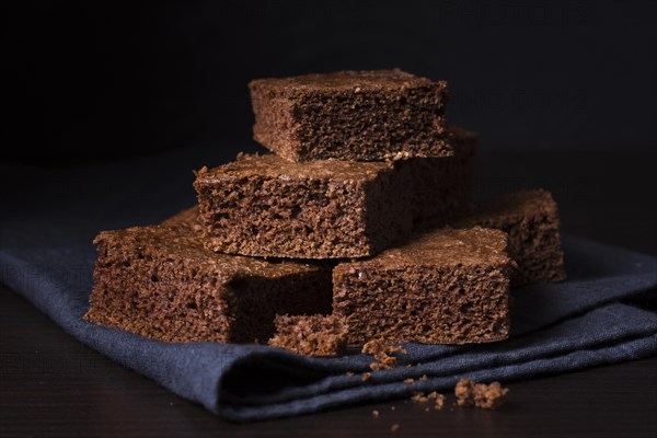 Close up delicious chocolate brownies