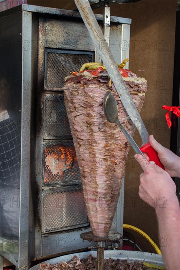 Traditional Turkish Doner Kebab on pole