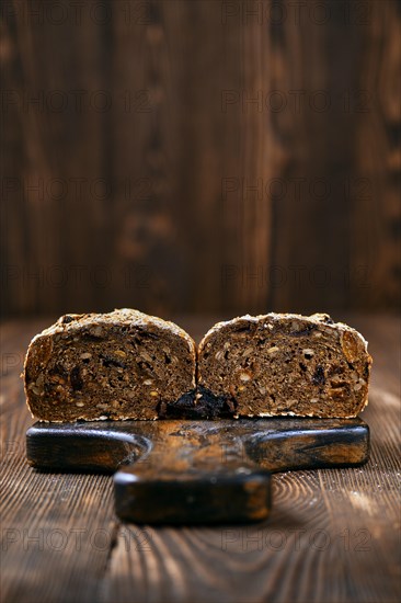 Artisan rye bread with dried apricots